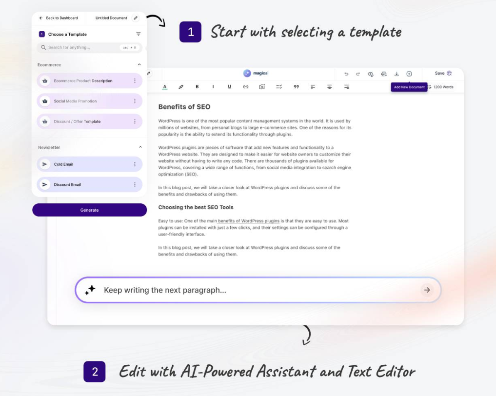 ContentPlusAI Advanced AI Editor